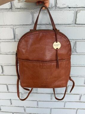 Margot New York Brown Leather Backpack Purse Convertible Bag GenuineLeather Boho